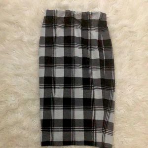 Midi Plaid Skirt